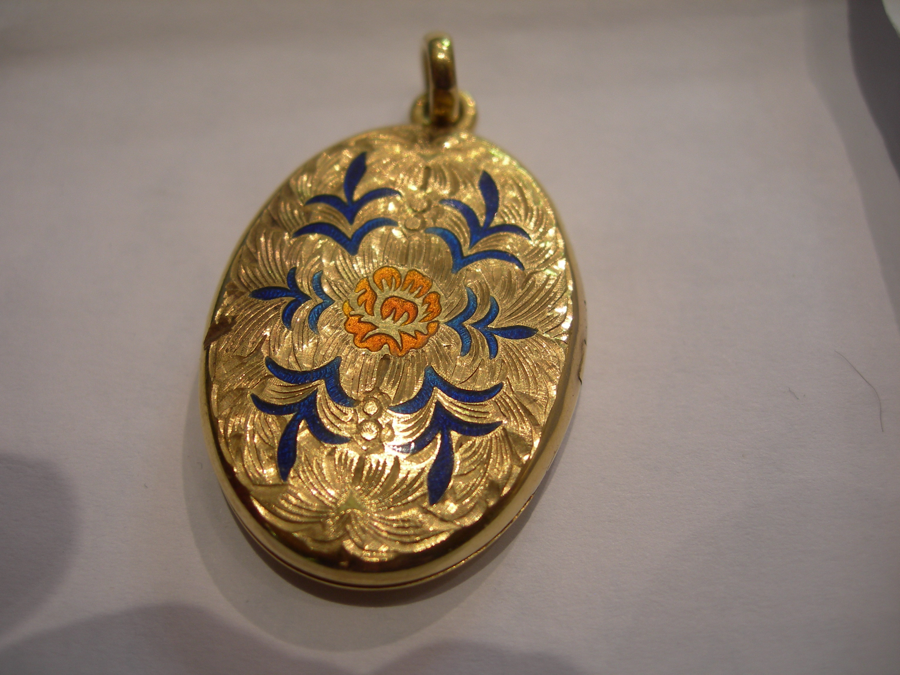 antique enamel locket